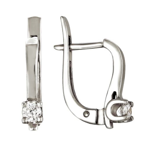 Серьги из серебра 925 с фианитами