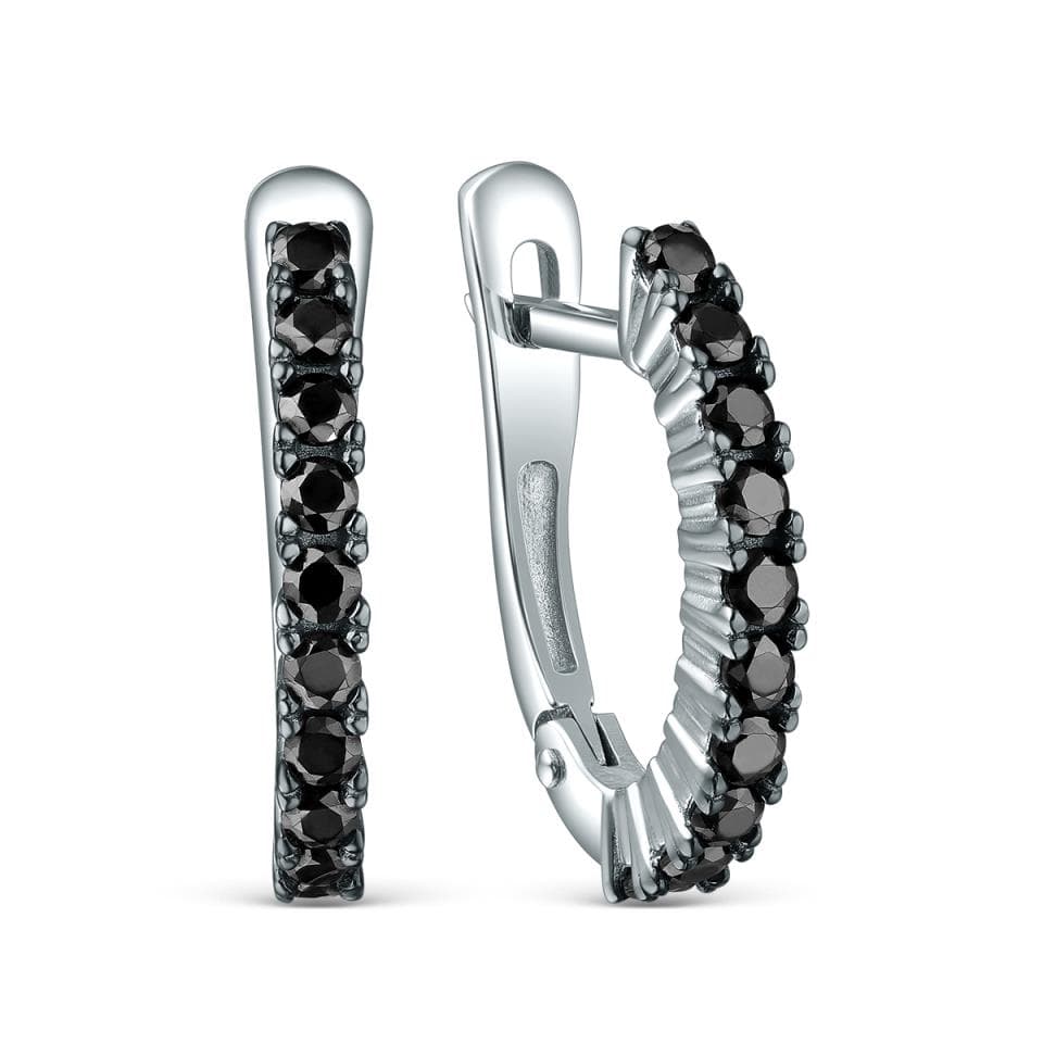 Серьги из серебра 925 с фианитами