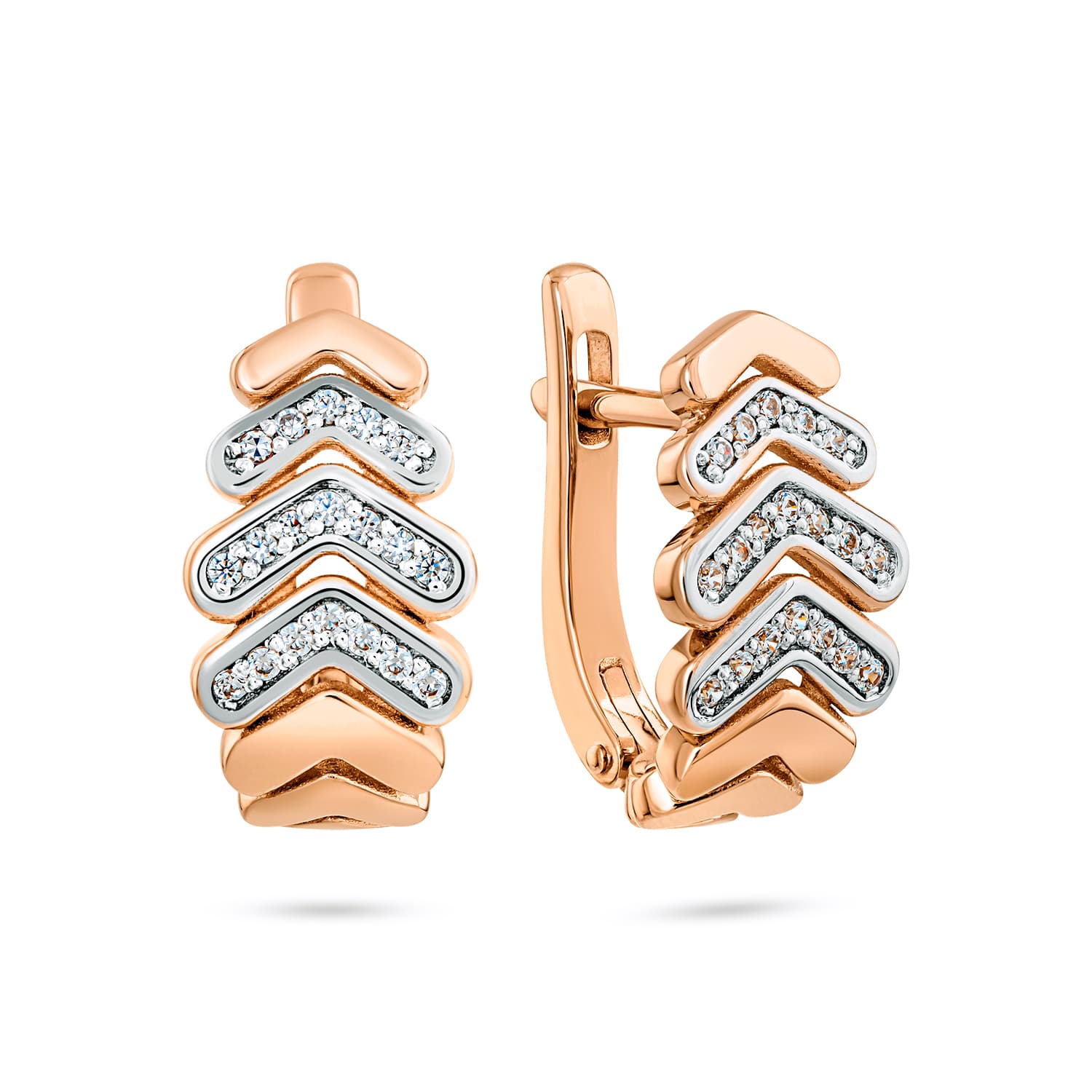 Серьги из серебра 925 с фианитами