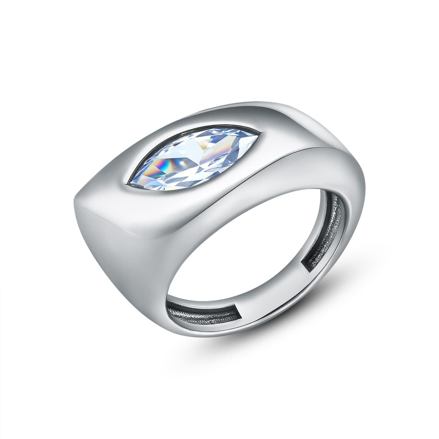 Кольцо из серебра 925 с фианитами