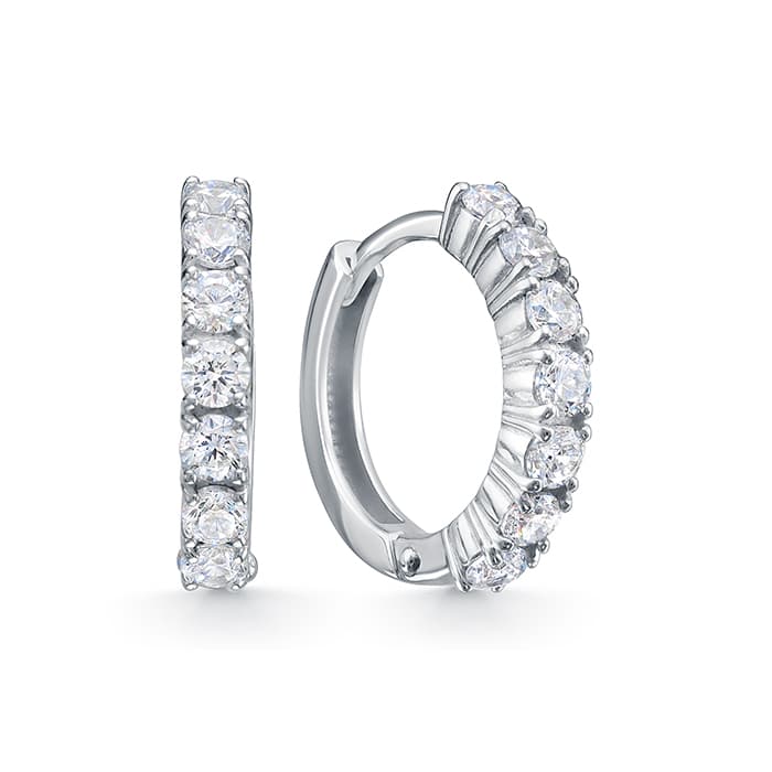 Серьги из серебра 925 с фианитами