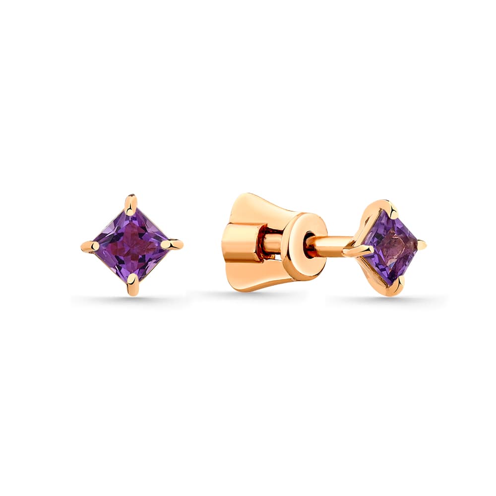 Серьги из золота 585 с аметистами