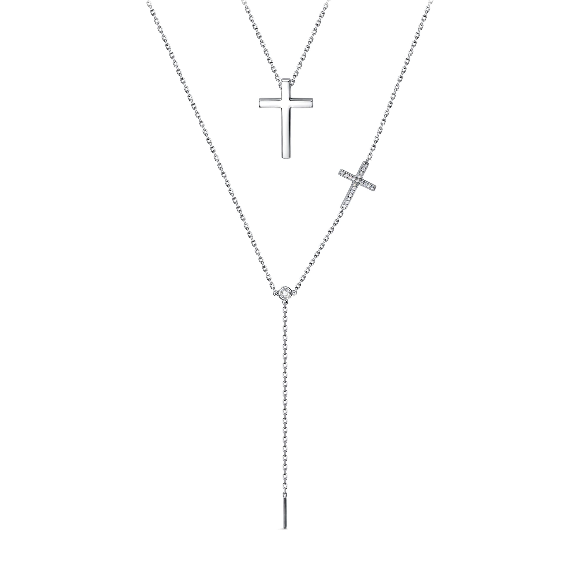 Колье из серебра 925 с фианитами