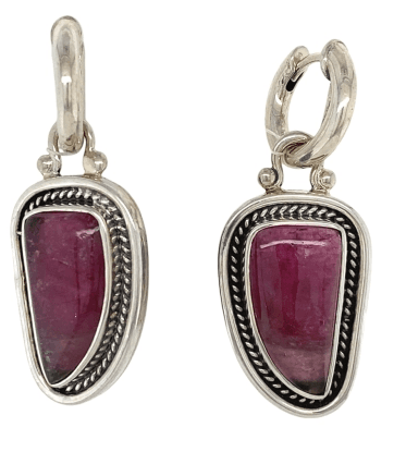 Серьги из серебра 925 с  турмалином