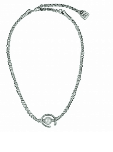 Колье из стали с жемчугом