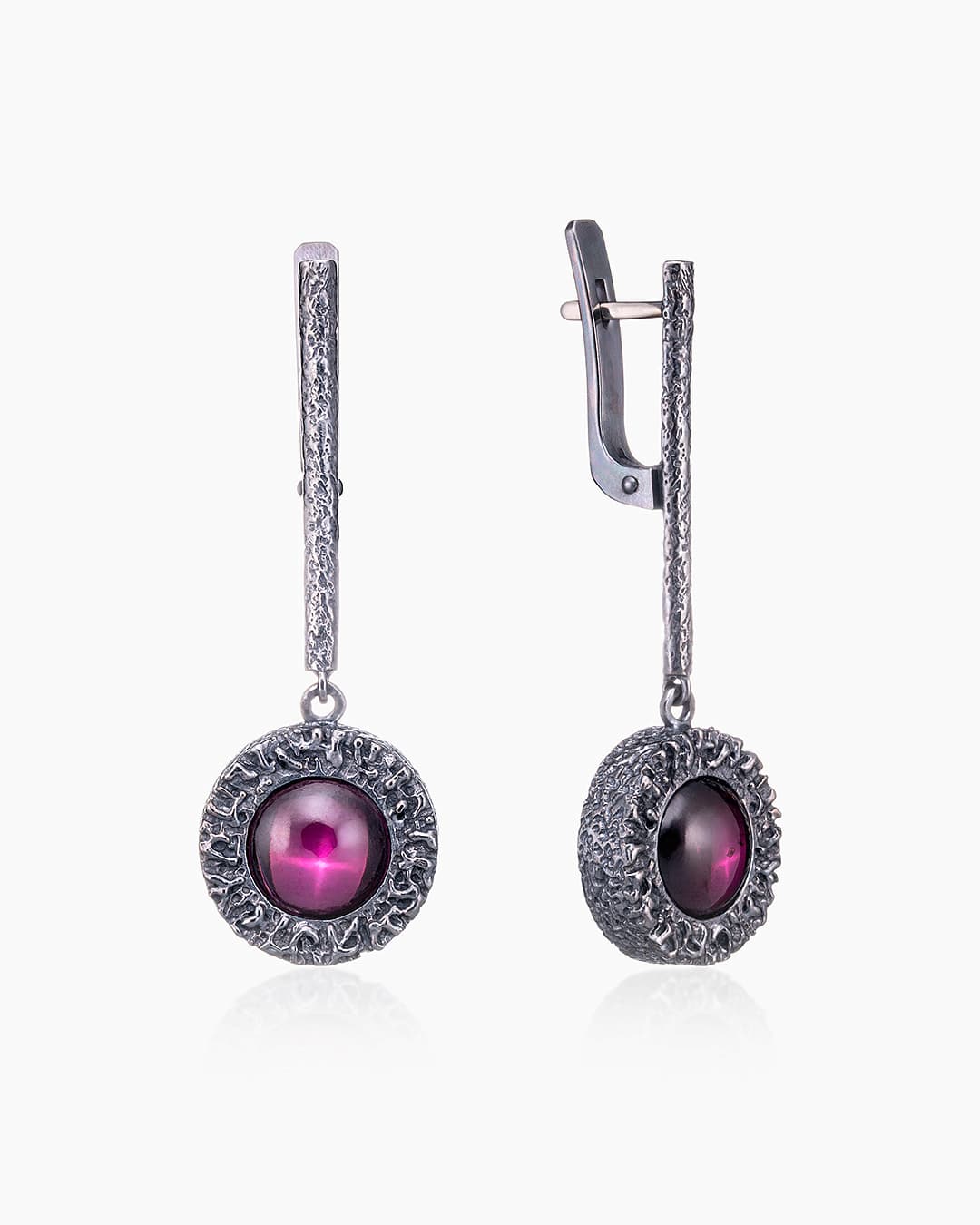 Серьги из серебра 925 с гранатами