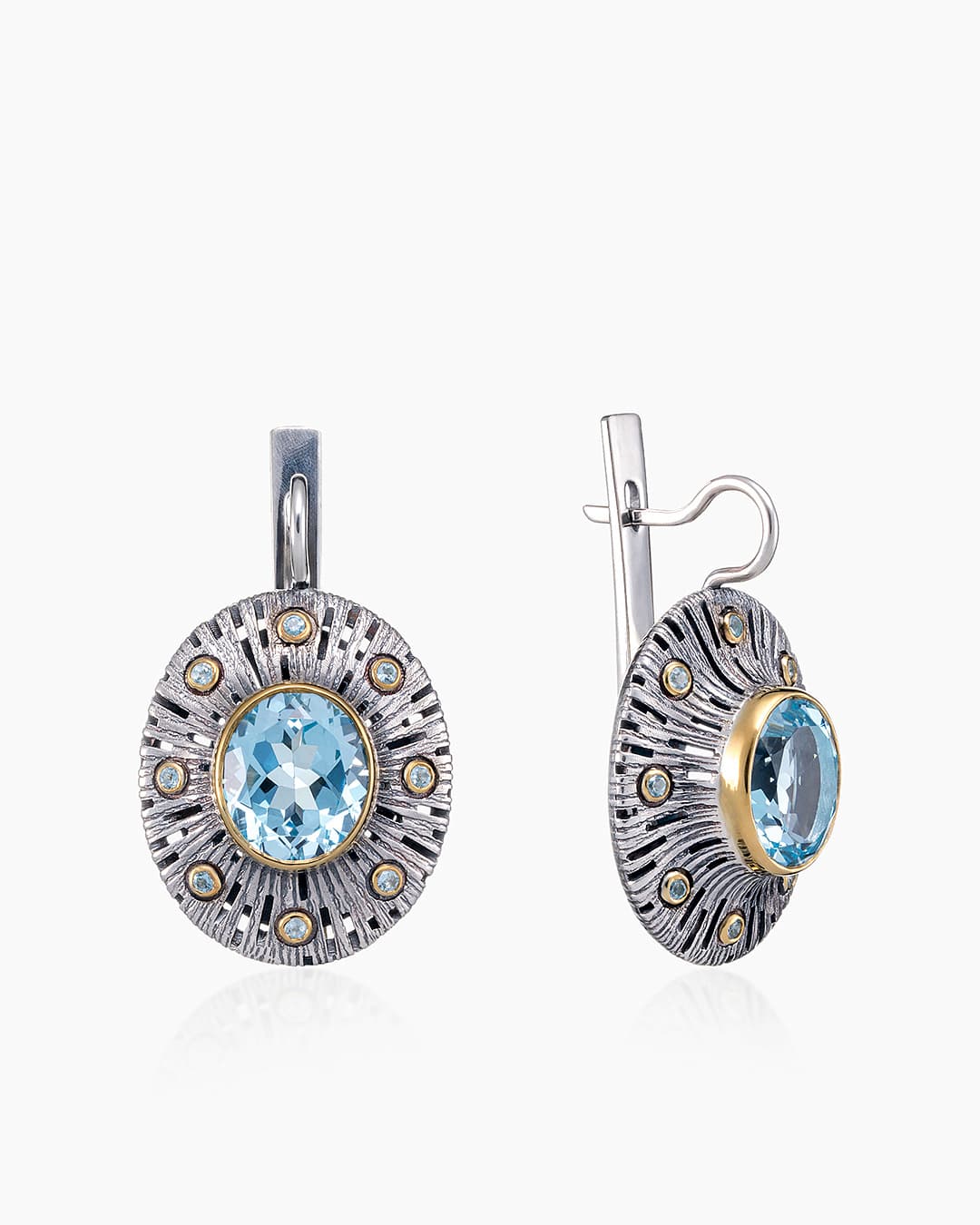 Серьги из серебра 925 с топазами