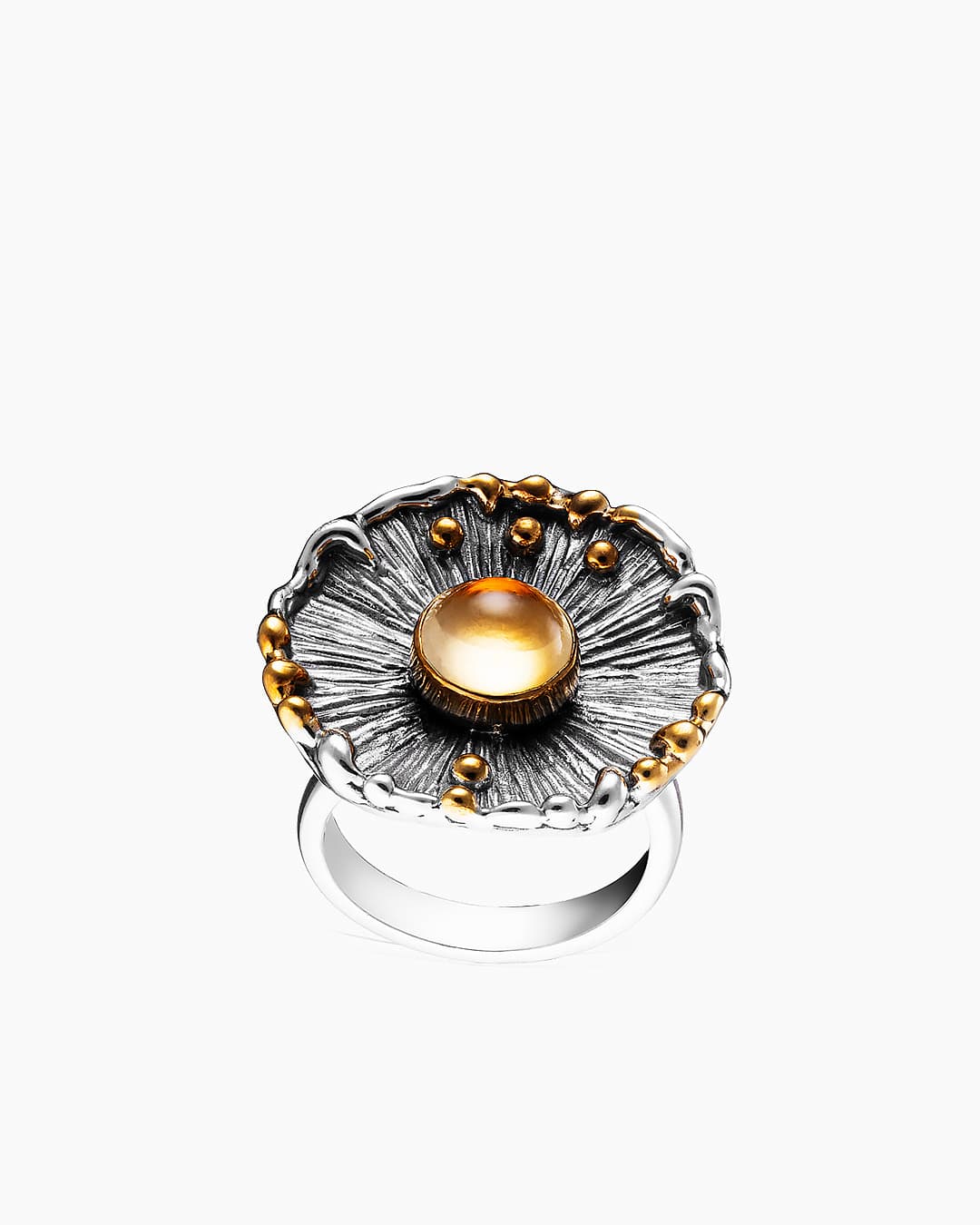 Кольцо из серебра 925 с цитринами