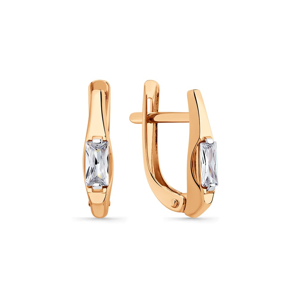 Серьги из золота 585 с фианитами