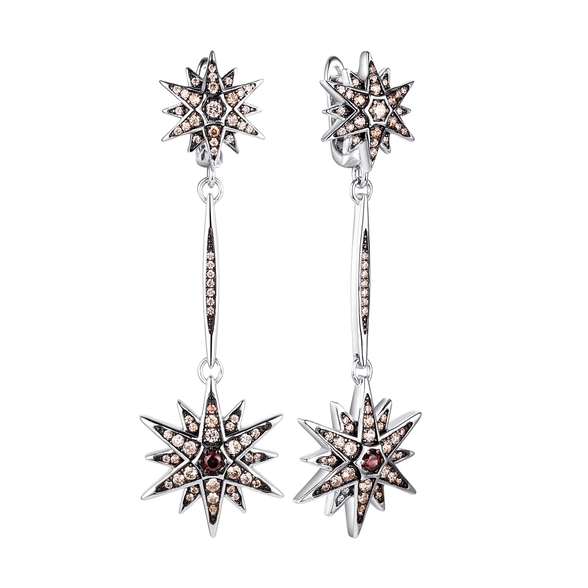 Серьги из серебра 925 с фианитами