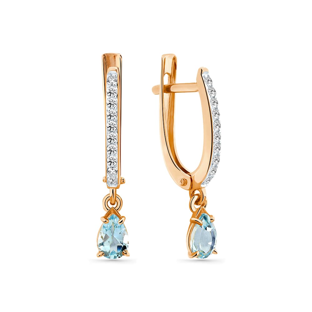 Серьги из золота 585 с топазами