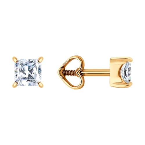 Серьги из золота 585 с фианитами