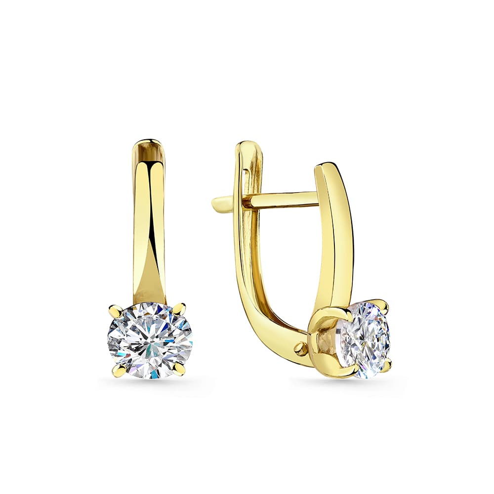 Серьги из золота 585 с фианитами