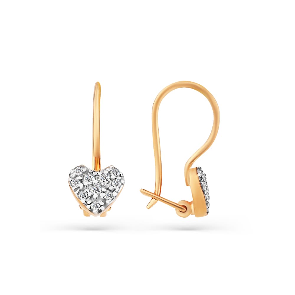 Серьги из золота 585 с фианитами