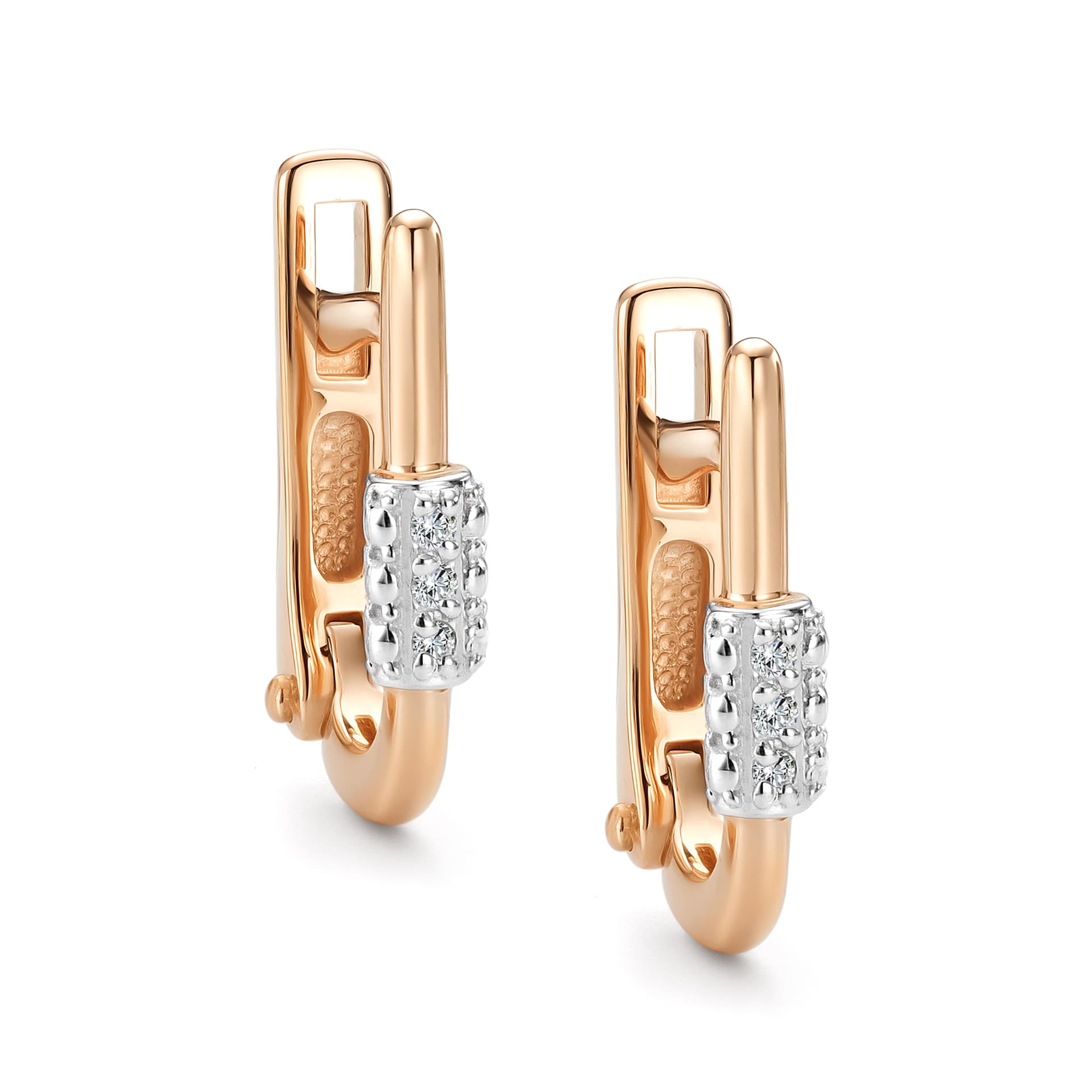 Серьги из золота 585 с бриллиантами