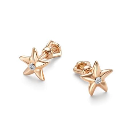 Серьги из золота 585 с бриллиантами