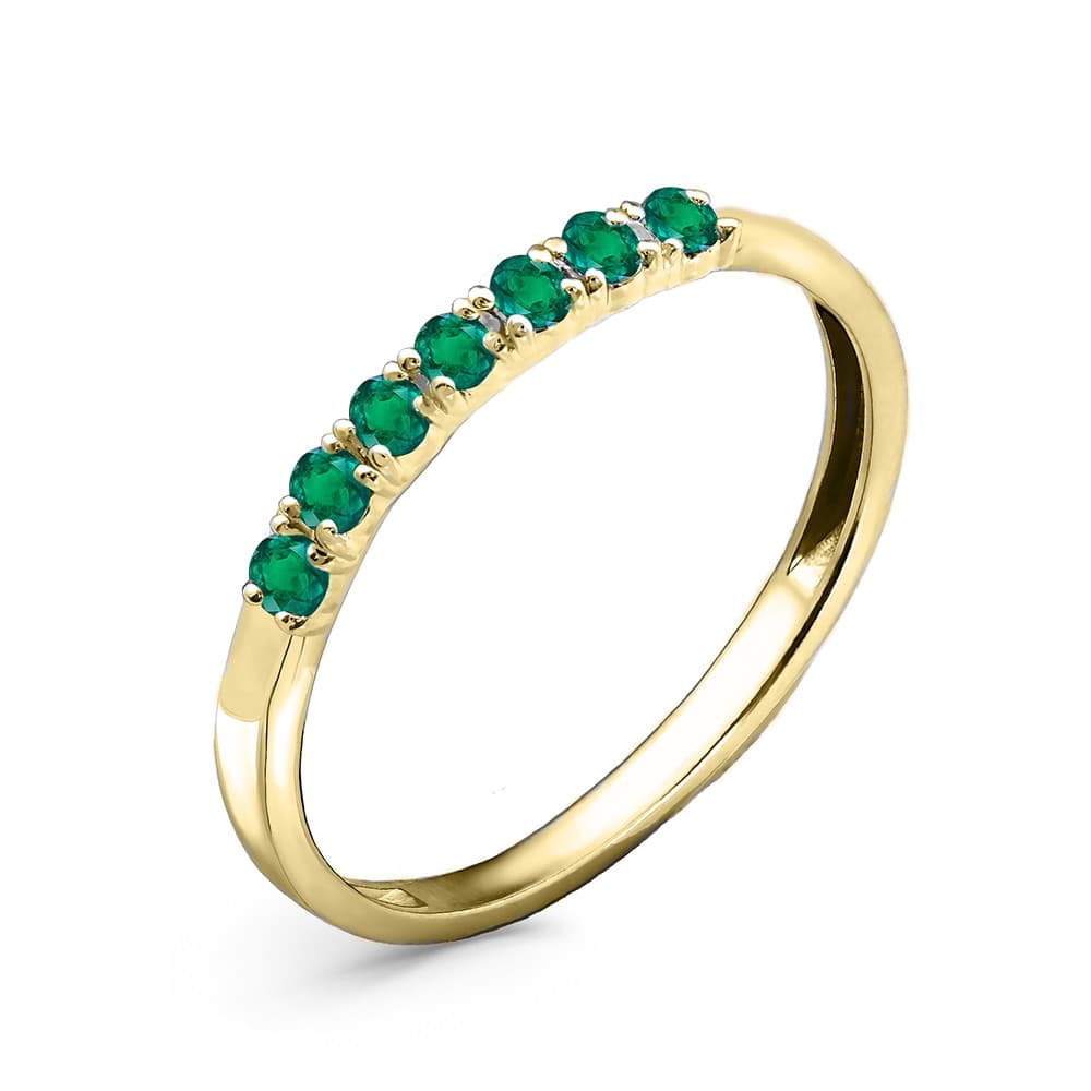 Кольцо из золота 585 с изумрудами