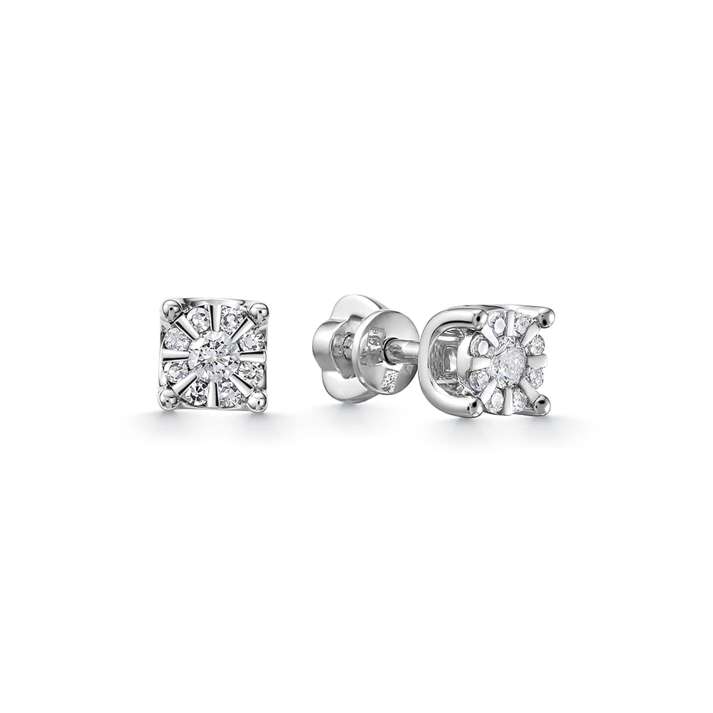Серьги из золота 585 с бриллиантами