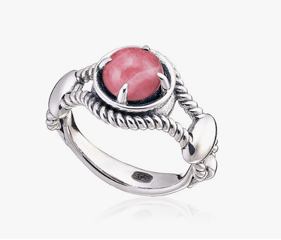 Кольцо из серебра 925 с родохрозит
