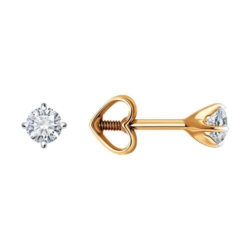 Серьги из золота 585 с фианитами