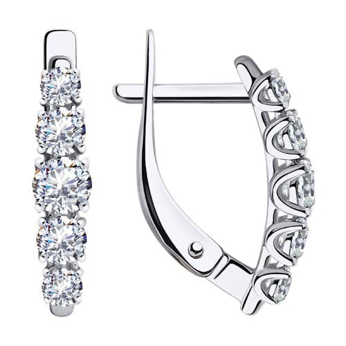 Серьги из Золота 585 с фианитами
