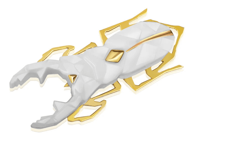 Брошь из стали с фарфором