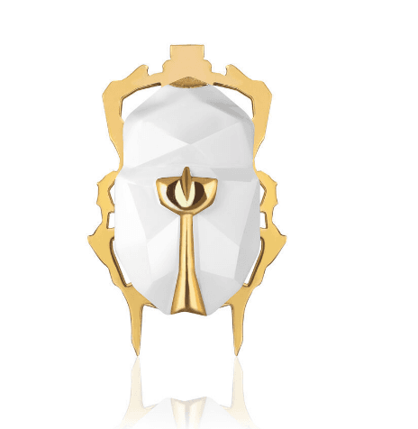 Брошь из стали с фарфором