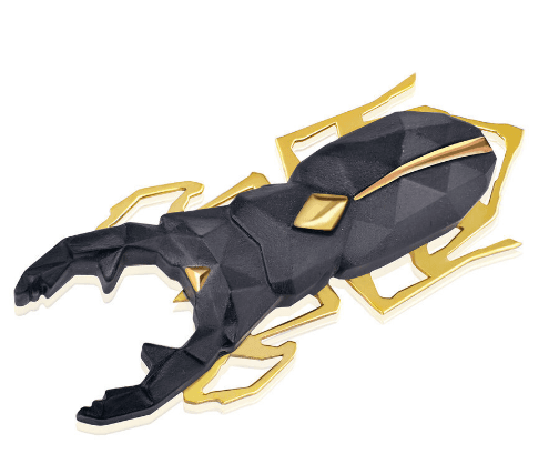 Брошь из стали с фарфором