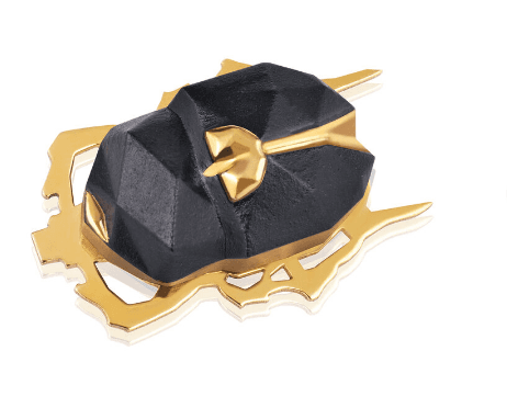 Брошь из стали с фарфором