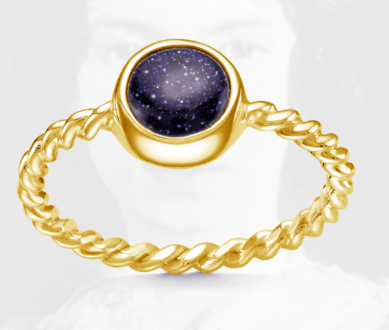 Кольцо из серебра 925 с авантюрином