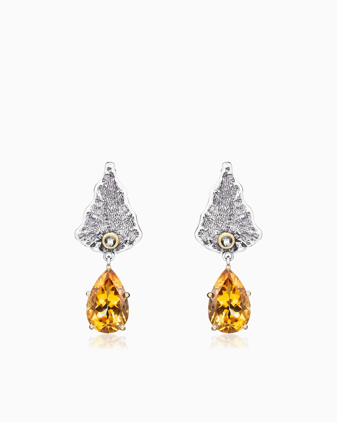 Серьги из серебра 925 с цитринами