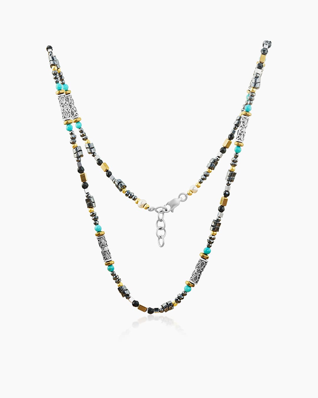 Колье из серебра 925 с бирюзой