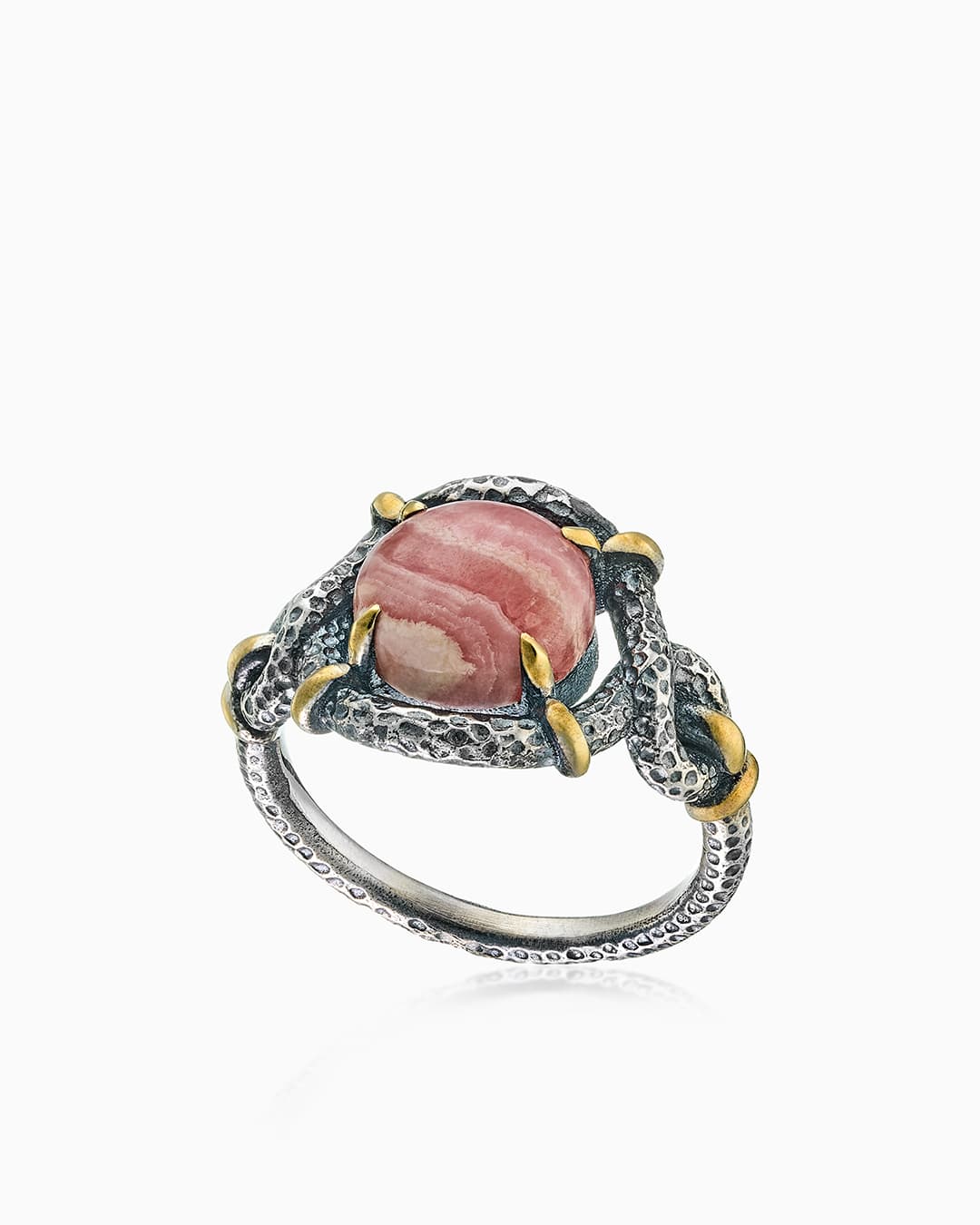 Кольцо из серебра 925 с родохрозитами