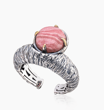 Кольцо из серебра 925 с родохрозитом