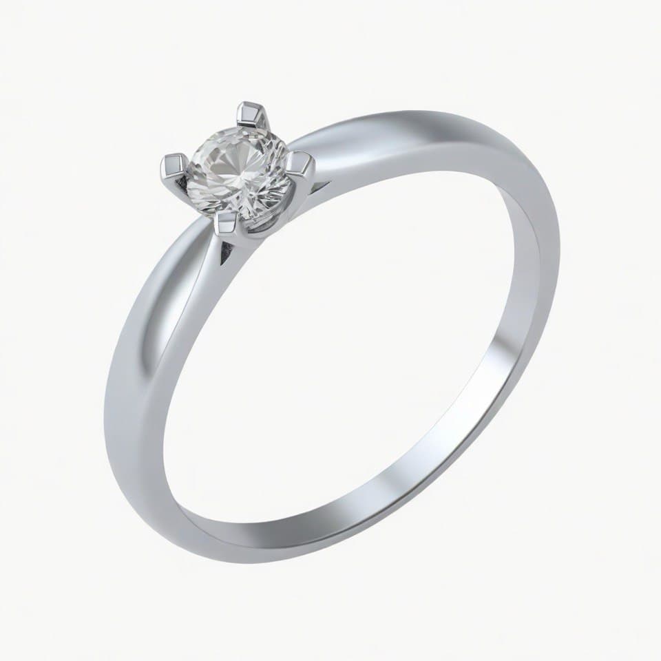 Кольцо из серебра 925 с выращенными бриллиантами