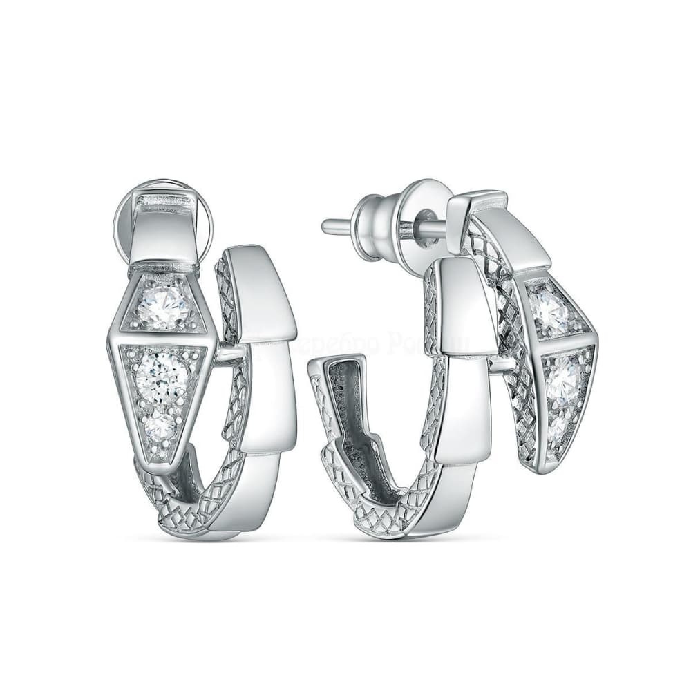 Серьги из серебра 925 с фианитами