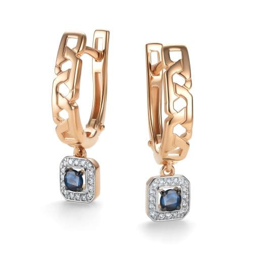 Серьги из золота 585 с сапфирами