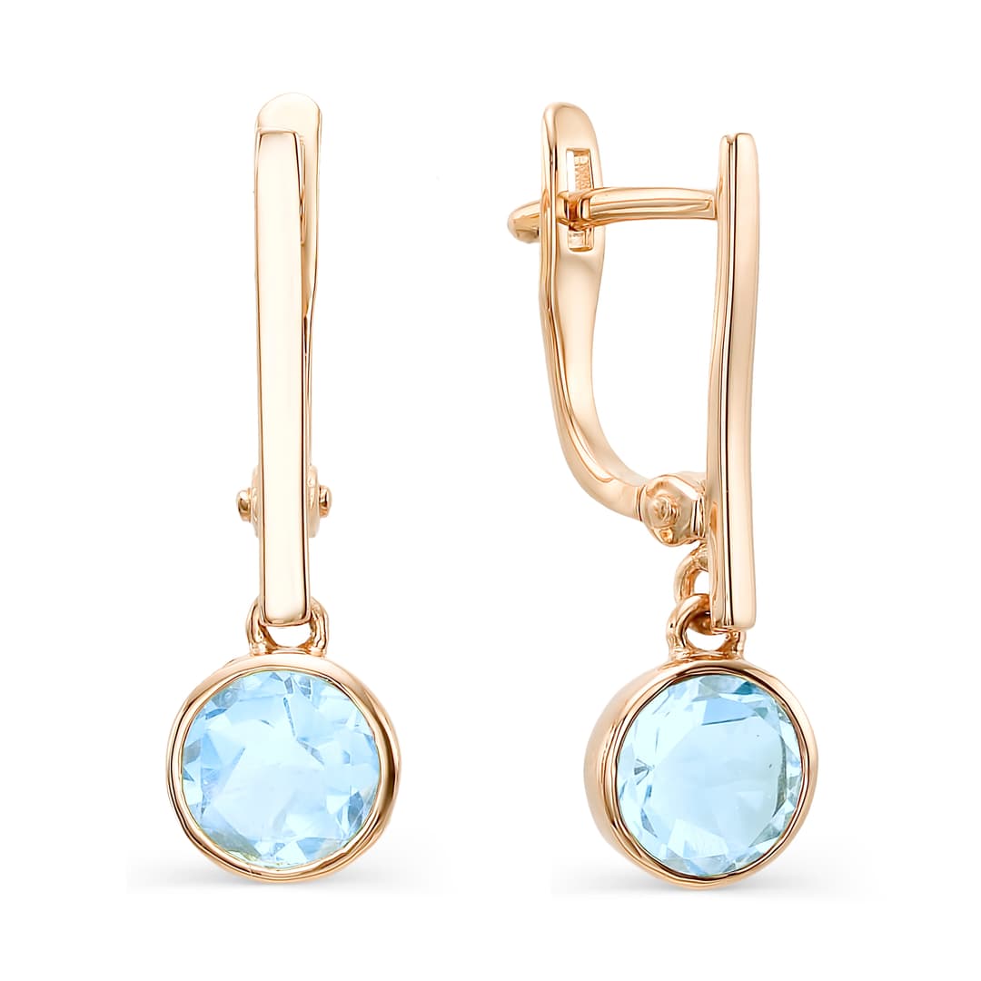 Серьги из золота 585 с топазом