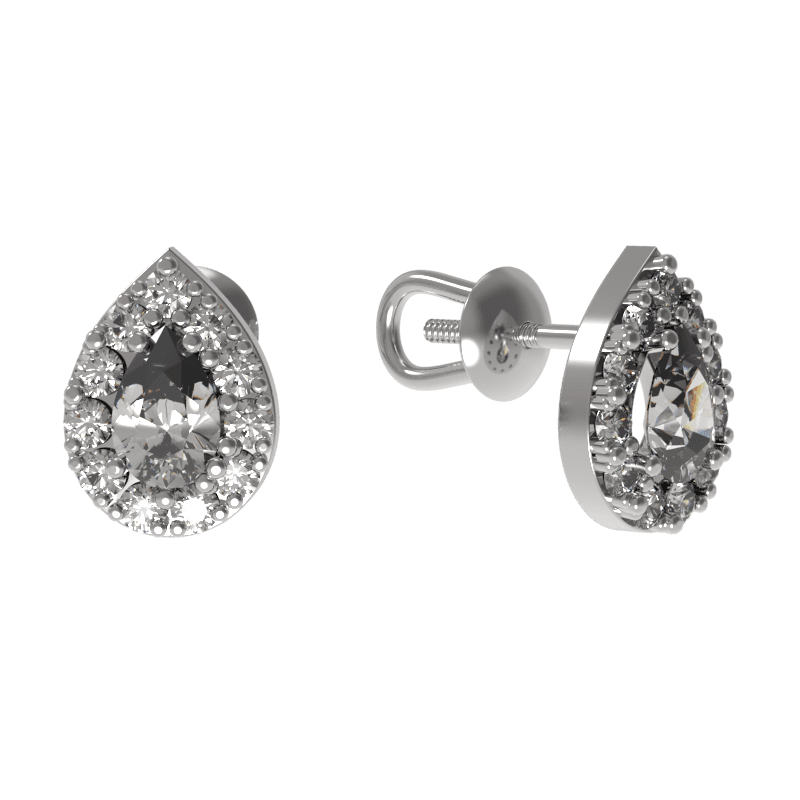 Серьги из серебра 925 с фианитами