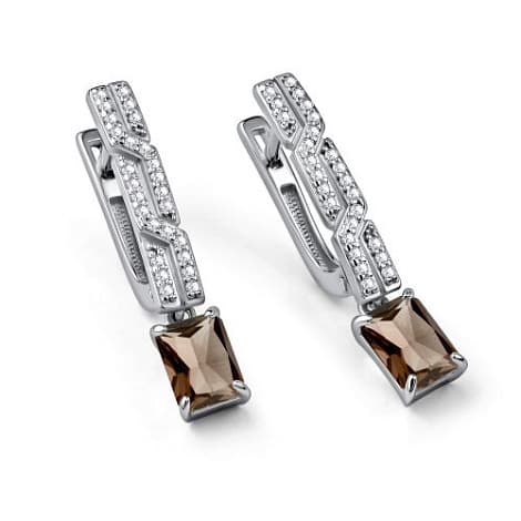 Серьги из серебра 925 с раухтопазами