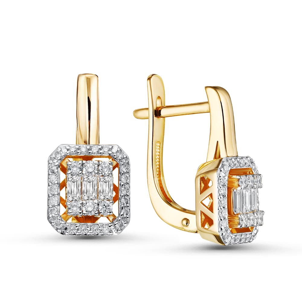 Серьги из золота 585 с бриллиантом