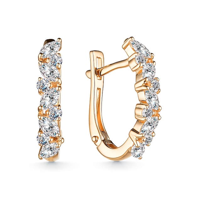 Серьги из золота 585 с бриллиантом
