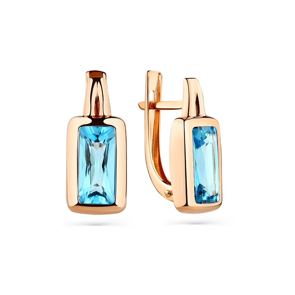 Серьги из золота 585 с топазом