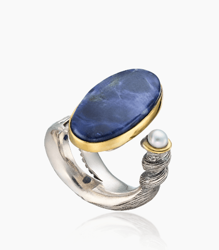 Кольцо из серебра 925 с содалитом