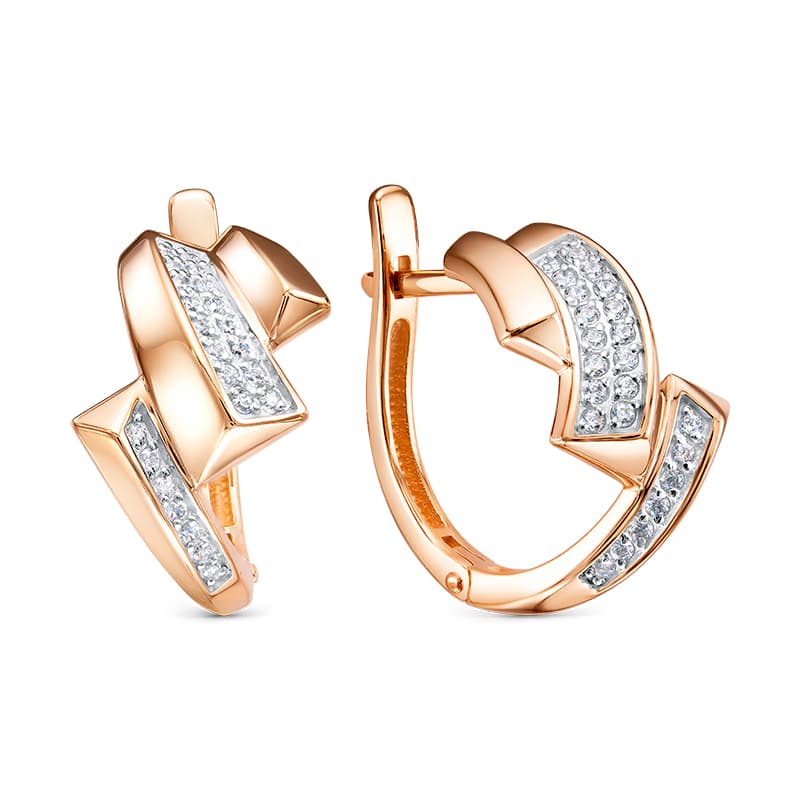 Серьги из золота 585 с фианитами