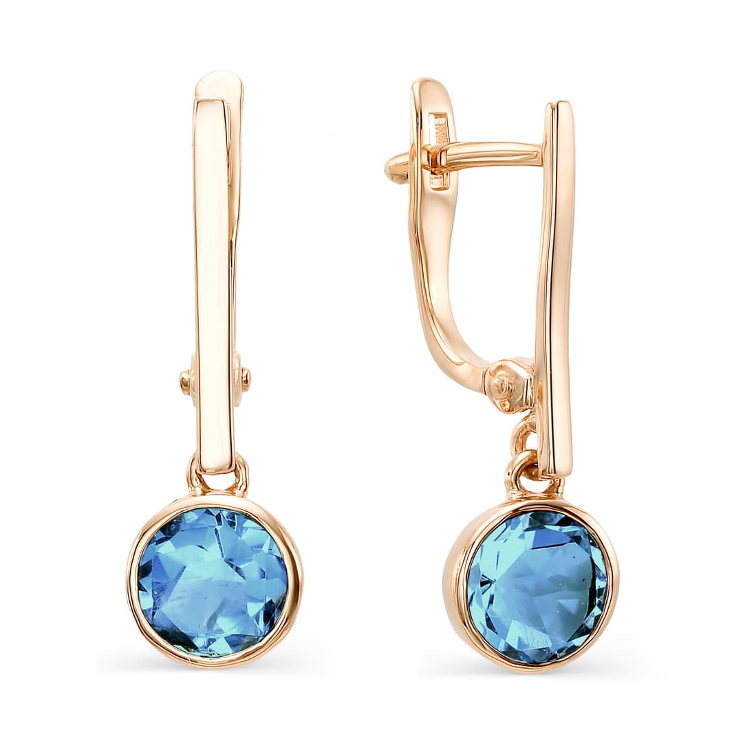 Серьги из золота 585 с топазом лондон