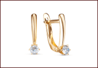Серьги из золота 585 с фианитами