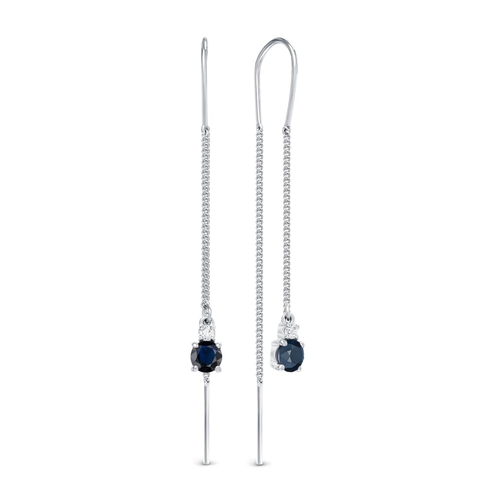 Серьги из серебра 925 с сапфирами
