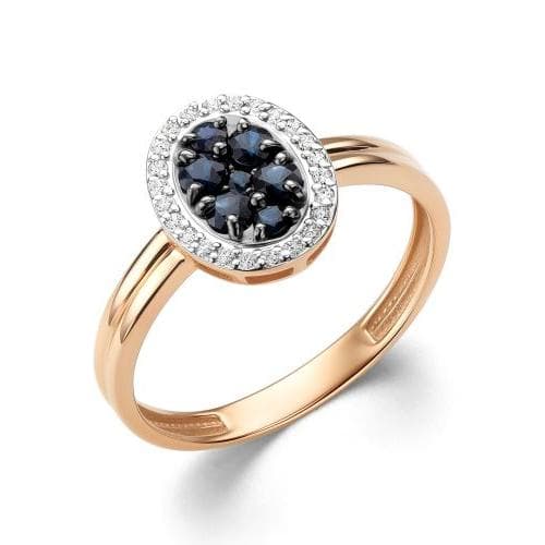 Кольцо из золота 585 с сапфирами