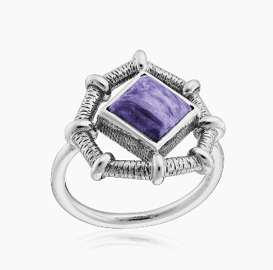 Кольцо из серебра 925 с чароит